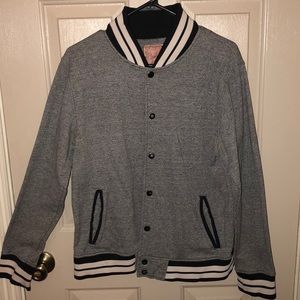 Varsity Striped Bomber Jacket/ Sweater